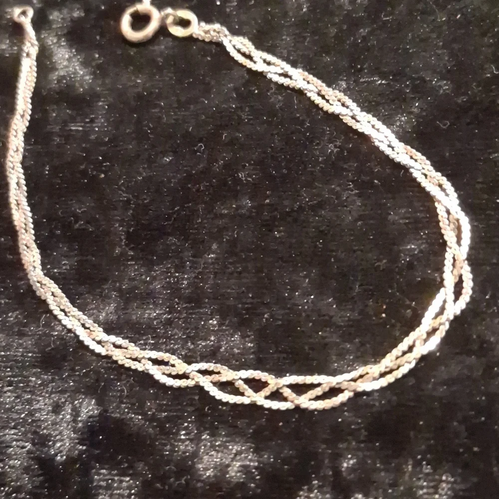 Vintage Sterling Silver 925 Braided Bracelet. 7in Long Extender Will Work